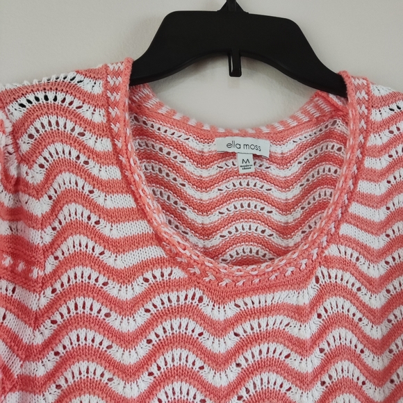 5/$25 Ella Moss Puffed Short Sleeve Sweater Top Size M - Picture 11 of 15